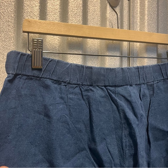 J.Jill Love pull on Linen cropped wide leg Pants blue sz 8 petite - Picture 14 of 15